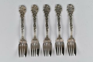 Set Of Five Gorham Sterling Silver Pastry Forks In Versailles Pattern