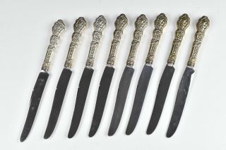 Set Of Eight Gorham Sterling Silver Dinner Knives In Versailles Pattern