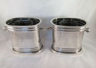 A Fine Vintage Silver Plated Wine Coolers - Art Deco Style