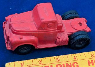 Auburn Red Rubber Toy Tow Truck Semi Pickup Old Ford 352 Cab 5 " Antique Vtg