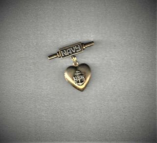 Rare Ww2 Sterling Usn Wave Photo Locket Wwii Us Navy Wave Sweetheart Amico