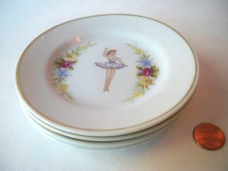 Vintage Childs Teaset Plates 4 1/2 " Ballerina Design Made In Japan