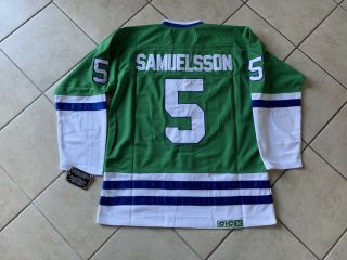 Vintage Nhl Hartford Whalers Ulf Samuelsson Hockey Jersey Green