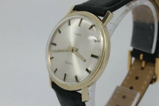 VINTAGE 1960 ' s Timex 14k Solid Gold Mens Electric Watch Backset France = = 3