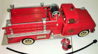 Rare VTG 1961 Tonka NO.  5 Red Ladder Version Suburban Pumper Fire Truck w/Hydrant 3