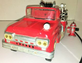 Rare VTG 1961 Tonka NO.  5 Red Ladder Version Suburban Pumper Fire Truck w/Hydrant 4