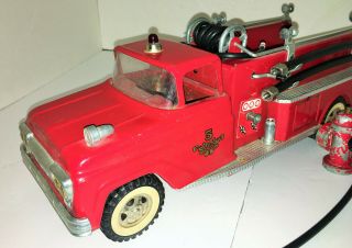 Rare VTG 1961 Tonka NO.  5 Red Ladder Version Suburban Pumper Fire Truck w/Hydrant 5