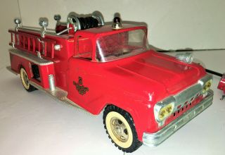 Rare VTG 1961 Tonka NO.  5 Red Ladder Version Suburban Pumper Fire Truck w/Hydrant 6