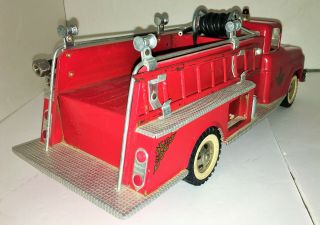 Rare VTG 1961 Tonka NO.  5 Red Ladder Version Suburban Pumper Fire Truck w/Hydrant 7