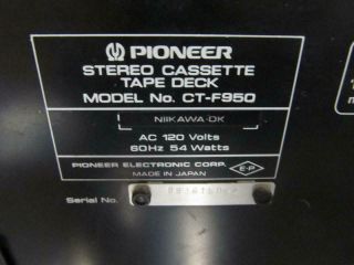Vintage Pioneer CT - F950 Cassette Deck Doesn ' t play Tape but RW and FF Work 8