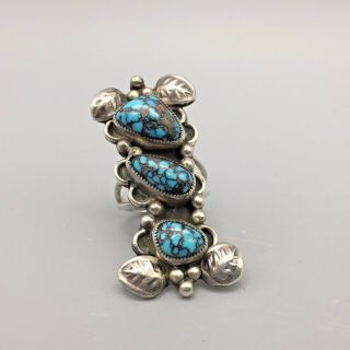 Rare Gorgeous Lander Blue Turquoise & Sterling Silver Ring - Size 6 - 1/2