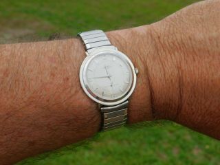 Vintage 14k White Gold Girard Perregaux 1791 Wrist Watch Crosshair Second Hand