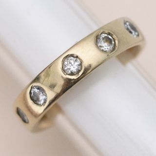 Vtg 18k Gold Diamond Eternity Band Sz 5.  5 Engagement Wedding Ring