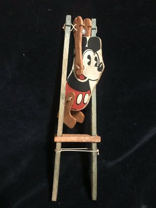 Antique Vintage Disney Mickey Mouse Acrobat Wooden Flip Toy