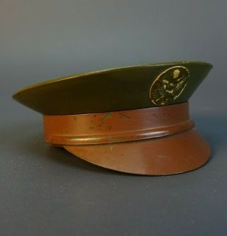 Vintage 1940s Wwii Military Celluloid Army Hat Cap Makeup Powder Compact