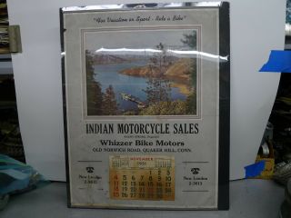 Vintage Indian England Motorcycle Dealer Calendar