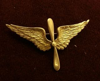 Wwi Ww2 Us Army Air Corps Force Sweetheart 14k Gold Branch Insignia Broach Pin