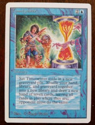 Timetwister (nm, ) Unlimited Ed.  Magic The Gathering Mtg Power Nine Never Played