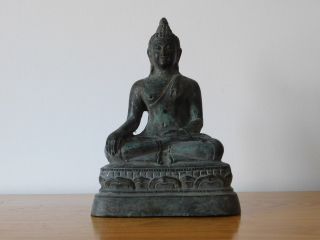 C.  18th - Antique Chinese Bronze Seated Buddha Figure Figurine