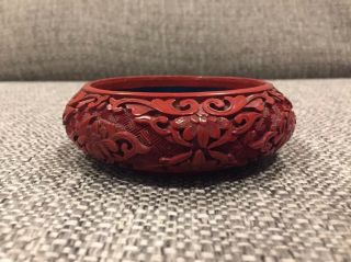 Vintage Or Antique Chinese Cinnabar Lacquer Dish Censer