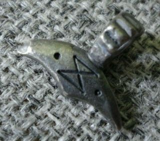 High Detail Ancient Viking Norse Silver Lunar Amulet Pendant Circa 900 - 1000 Ad