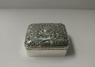 Antique Sterling Silver Cs Fs Snuff Box (from Late 1800 