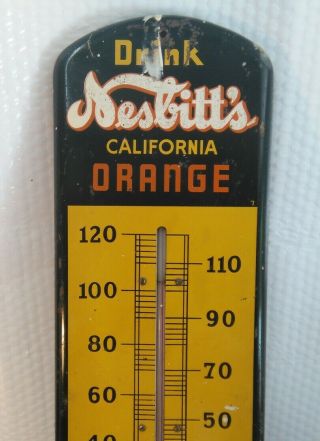 Vintage 1930s Nesbitt ' s Orange Soda Thermometer Advertising Sign 3