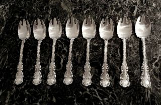 8 Ice Cream Forks Louis Xv Whiting Sterling 1891 Originals