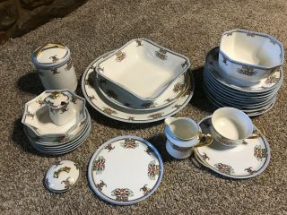 Antique Hand Painted Porcelain Set,  Dated 1917 By My Great Great Aunt