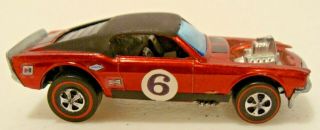 VINTAGE RED LINE HOT WHEELS 1969 MUSTANG BOSS HOSS WITH RARE BLACK FASTBACK ROOF 2