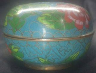 Chinese 19th Century Bronze Cloisonne Turquoise Enamel Opium Canister Jar Box
