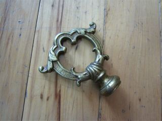 Antique Brass Acanthus Victorian Table Lamp Finial Ornate Bronze Light Fixture