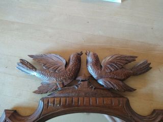 Antique Black Forest? Wood Carving with mirror and towel holder. 2