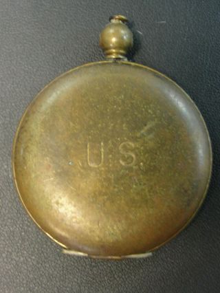 Antique Brass Wwii U.  S Military Compass