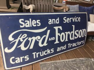 Large Vintage Ford and Fordson Porcelain Sign 7