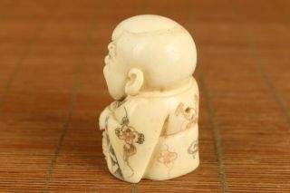 Antiques old hand carving wise man statue figure table home decoration gift 3
