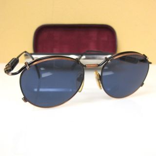 Jean Paul Gaultier 56 - 9174 Vintage 90s Mens Round Steampunk Sunglasses Rare