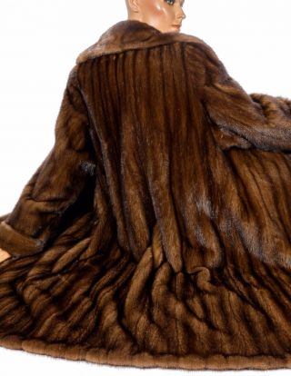 L - XL Wonderful hazel brown mink fur coat mantle Visone Soft Vintage Real fur 10