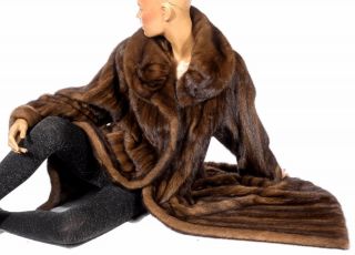 L - XL Wonderful hazel brown mink fur coat mantle Visone Soft Vintage Real fur 3