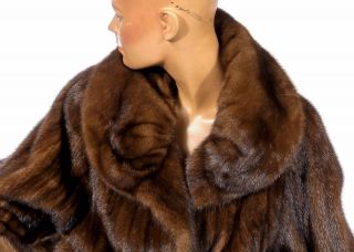 L - XL Wonderful hazel brown mink fur coat mantle Visone Soft Vintage Real fur 4