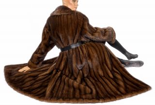 L - XL Wonderful hazel brown mink fur coat mantle Visone Soft Vintage Real fur 7