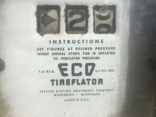 VINTAGE ECO TIRE INFLATOR METER AIR PUMP MODEL 98 ECO METER AIR PUMP 3