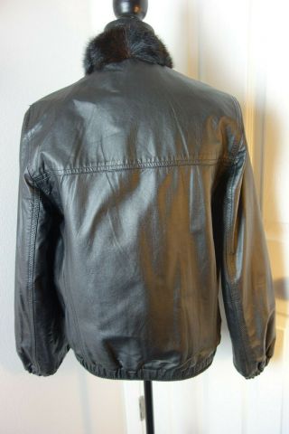 Vintage Small Mink Leather Fur Reversible Coat Jacket 3913s 2