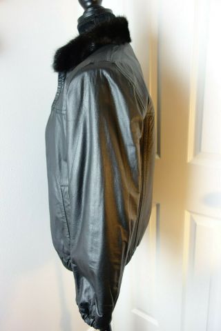 Vintage Small Mink Leather Fur Reversible Coat Jacket 3913s 3