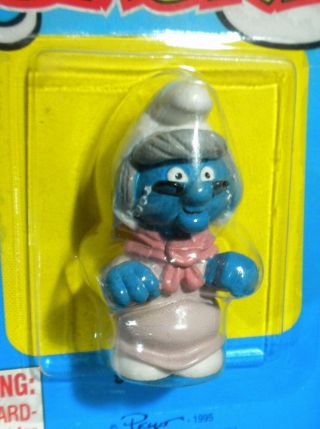Smurfs Nanny Smurf 20408 Grandmother Granny Grandma Figure Vintage PVC Toy Peyo 2