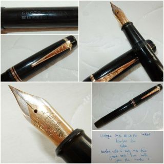 Vintage Onoto De La Rue Magna Fountain Pen No 7 14k Gold Fine Smooth Nib
