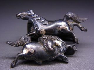 Fine Menuki 18 - 19th C Japanese Edo Antique Koshirae Fitting “horse“ E823