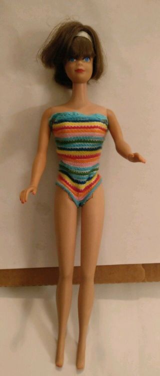 Vintage Barbie 1965 Light Brown Hair Bendable Bend Leg " American Girl " Midge