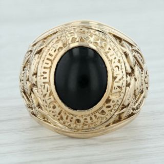 1944 Virginia Polytechnic Institute Men ' s Class Ring - 10k Gold Onyx Vintage 2