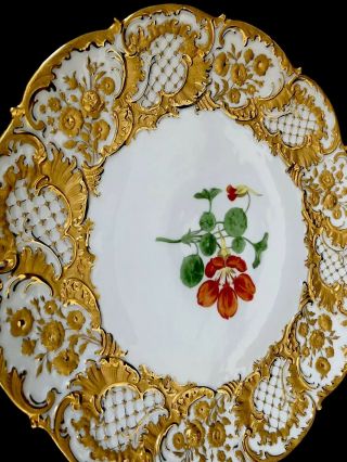 Huge Antique meissen porcelain Rococo Heavy Gold Gilded Serving Tray 7
